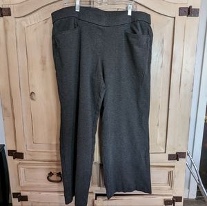 Lane Bryant High Rise Elastic Waist Knit Pants Women's Plus 18/20 Charcoal Gray